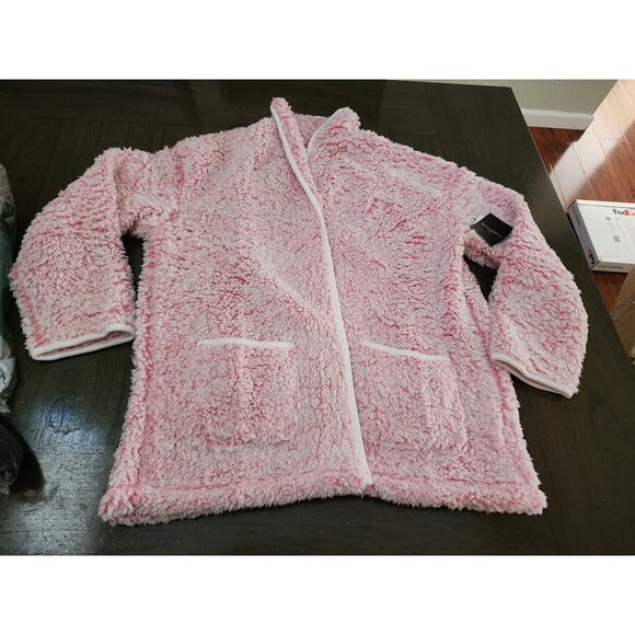 NWT Cuddl Duds Snuggle Up Sherpa Cardi - Frosted Pink -size L - Picture 1 of 10